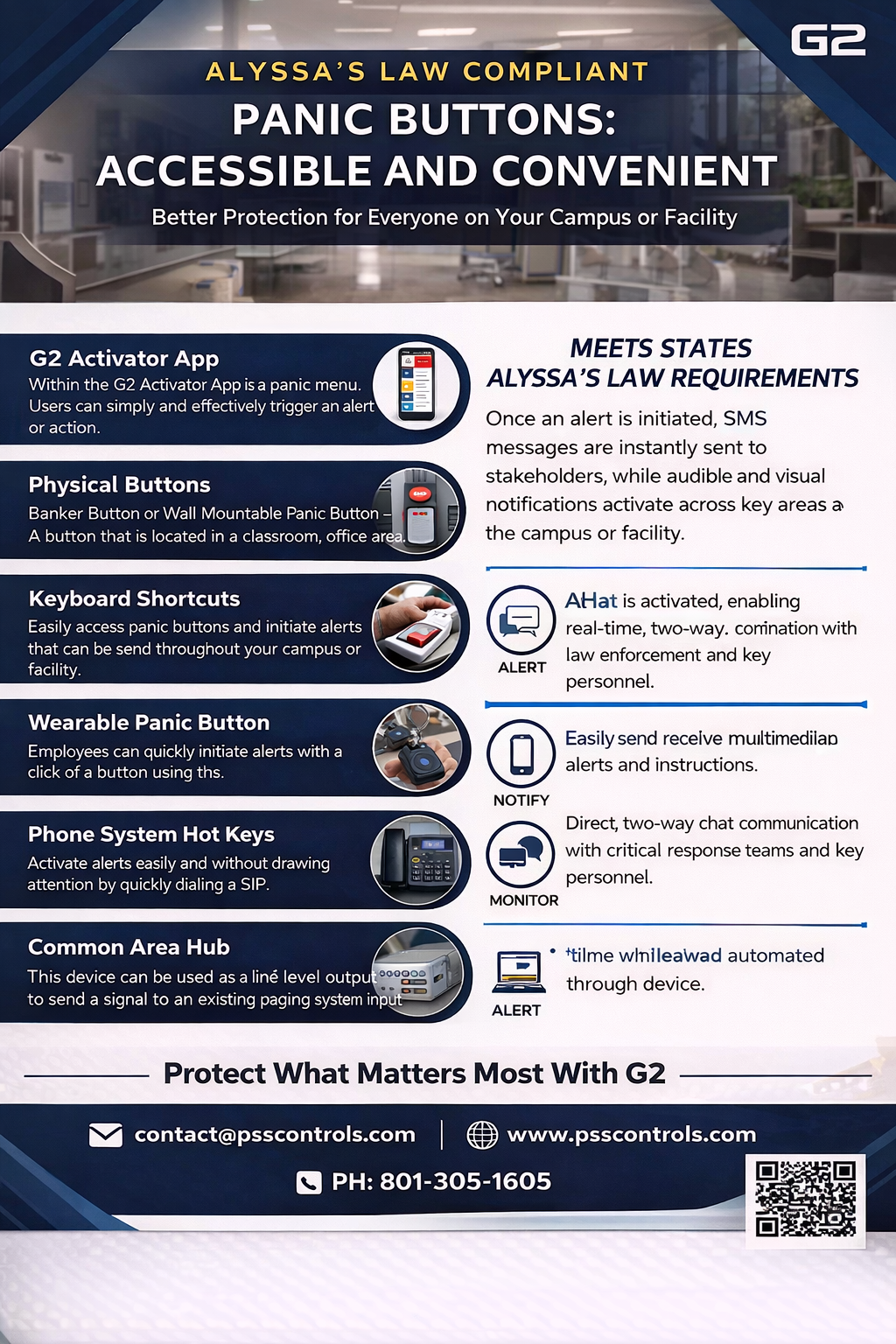 Alyssa's Law related school panic button and emergency communication options