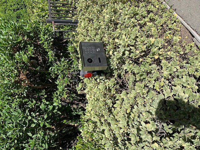 Gate access intercom keypad installed at a controlled property entry